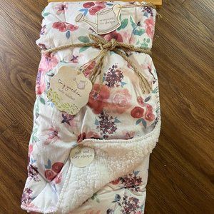 Baby Blanket Tiny Garden Floral Reversible Sherpa